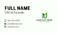 Eco Leaf Letter M Business Card Preview