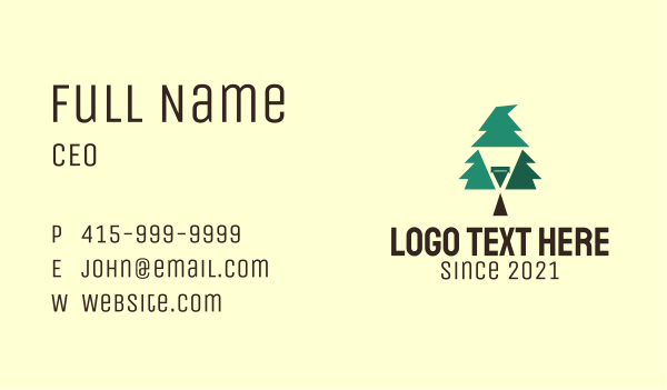 Pine Tree Wizard  Business Card Design Image Preview