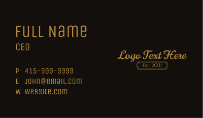 Luxury Traditional Shoemaker Wordmark Business Card