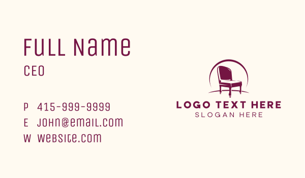 Seat Chair Furniture Business Card Design Image Preview