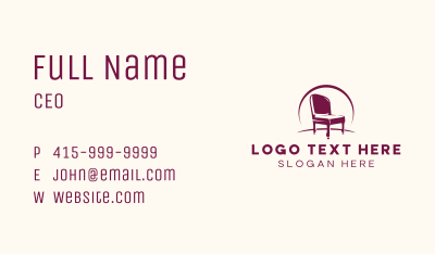 Seat Chair Furniture Business Card Image Preview