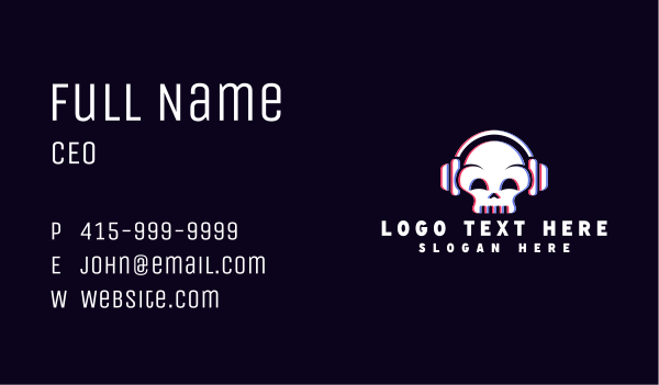 Skull Spooky Gaming Business Card Design Image Preview
