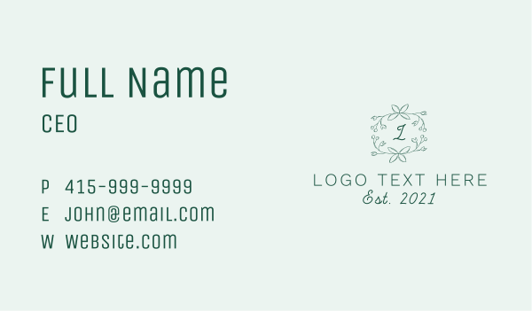 Organic Beauty Letter Business Card Design Image Preview