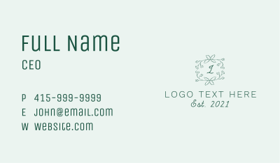 Organic Beauty Letter Business Card Image Preview