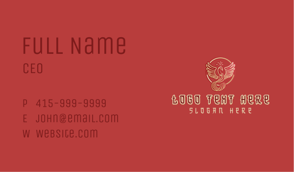 Red Phoenix Mythology Business Card Design Image Preview
