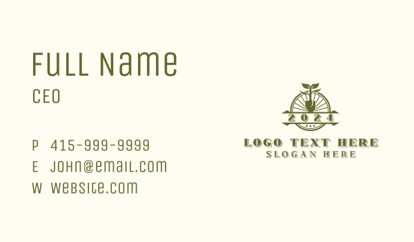 Wheel Tree Shovel Business Card Design Image Preview