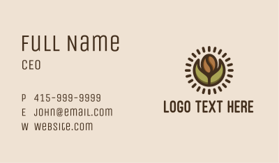 Coffee Bean Leaf Business Card Image Preview
