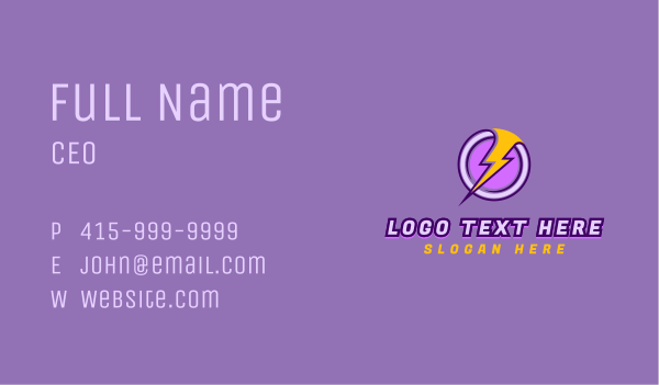Energy Lightning Power Business Card Design Image Preview