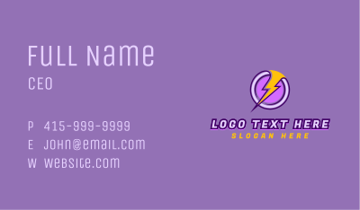 Energy Lightning Power Business Card Image Preview