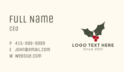 Mistletoe Holly Ornament Business Card Image Preview
