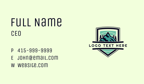 Mountain Tree Outdoor Hiking Business Card Design Image Preview