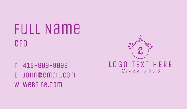Victorian Ornament Lettermark Business Card Design Image Preview