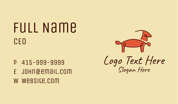 Minimalist Gazelle Outline  Business Card Design Image Preview