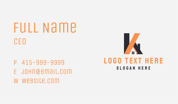 House Letter K Business Card Design Image Preview