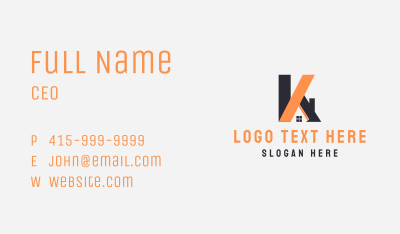 House Letter K Business Card Image Preview