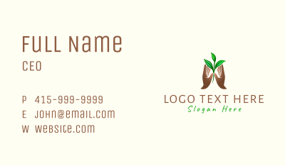 Hand Plant Leaves Business Card Image Preview