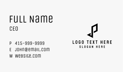 Professional Agency Letter P Business Card Image Preview