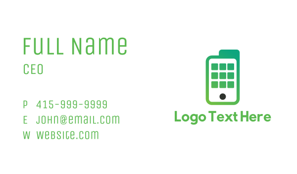 Green Mobile Documents Business Card Design Image Preview
