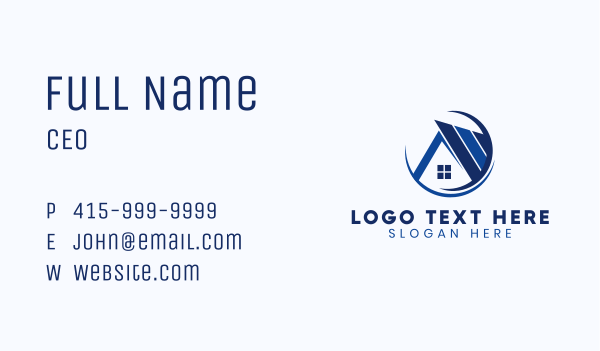 Blue House Real Estate Business Card Design Image Preview