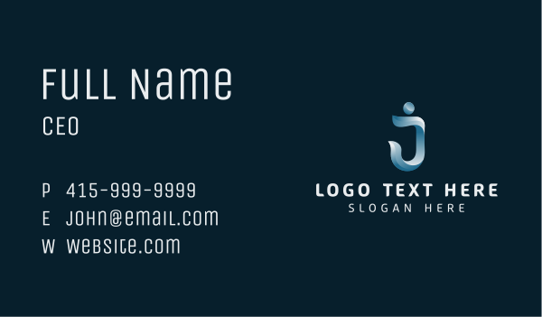 Generic Gradient Letter J Business Card Design Image Preview
