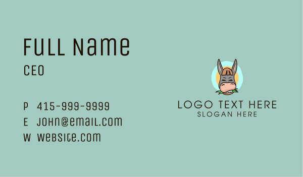 Zoo Animal Donkey  Business Card Design Image Preview