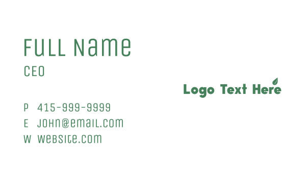 Generic Environmental Wordmark Business Card Design Image Preview