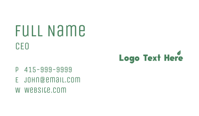 Generic Environmental Wordmark Business Card Image Preview