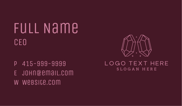 Pink Gemstone Jeweler Business Card Design Image Preview