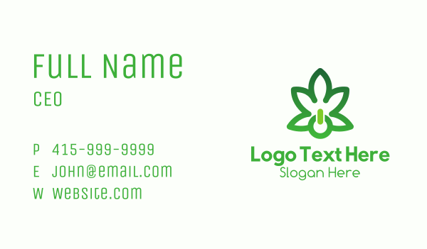 Cannabis Power Button Business Card Design Image Preview