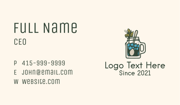 Organic Mint Drink  Business Card Design Image Preview