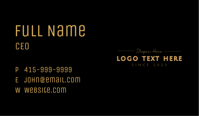Fancy Minimalist Wordmark Business Card Image Preview