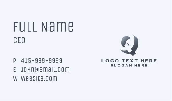 Media App Letter Q Business Card Design Image Preview