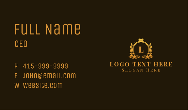 Royal Crown Badge Letter  Business Card Design Image Preview