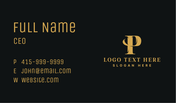Elegant Brand Letter P Business Card Design Image Preview