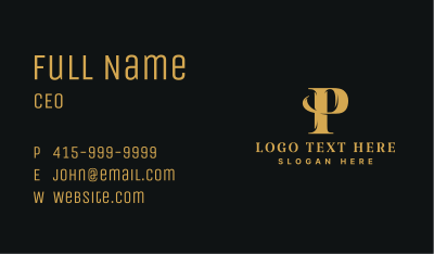 Elegant Brand Letter P Business Card Image Preview