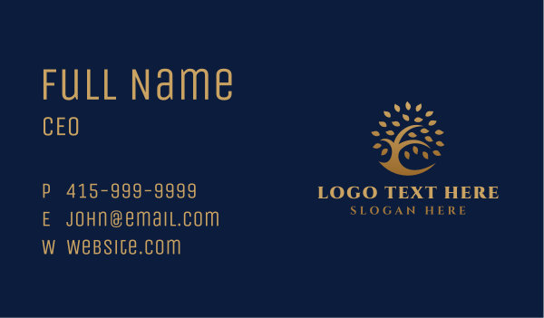 Gold Tree Nature Business Card Design Image Preview