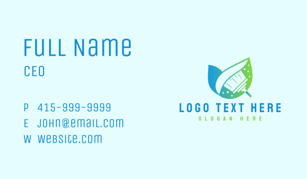 Nature Cleaning Broom Business Card Design Image Preview