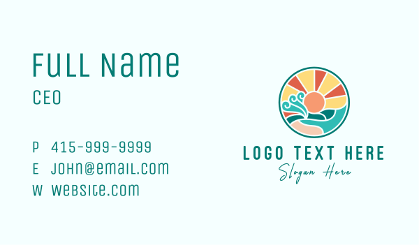Tropical Summer Beach Business Card Design Image Preview