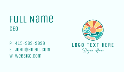 Tropical Summer Beach Business Card Image Preview