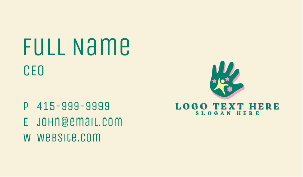 Nursery Creative Hand Business Card Design Image Preview