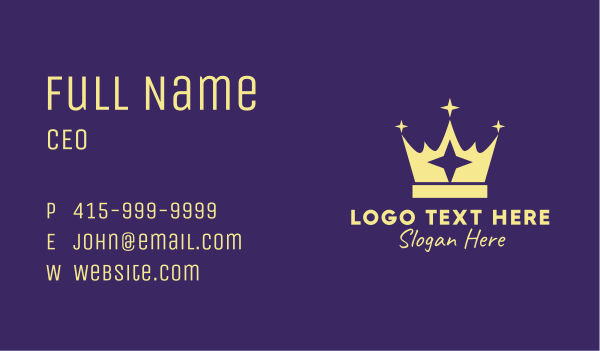Pageant Crown Sparkle Business Card Design Image Preview