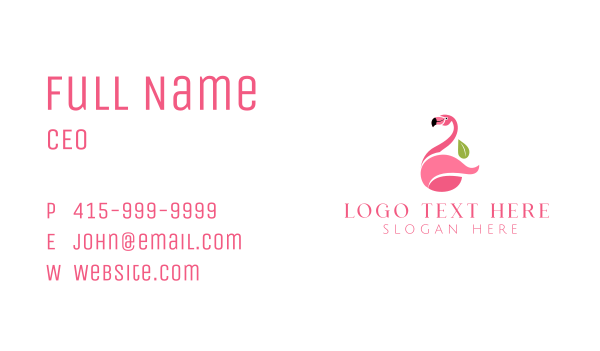 Flamingo Bird  Mascot  Business Card Design Image Preview