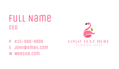 Flamingo Bird  Mascot  Business Card Image Preview