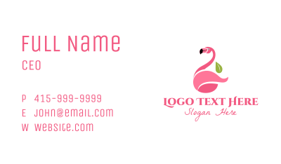 Flamingo Bird  Mascot  Business Card
