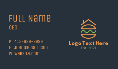 Minimalist Hamburger House Business Card Image Preview