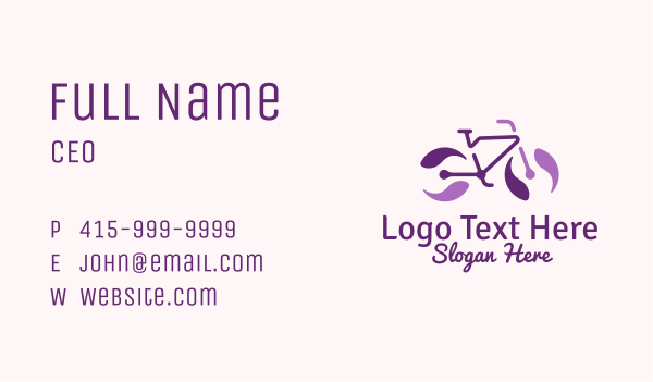 Purple Bicycle Marble Business Card Design Image Preview