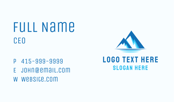 Blue Ice Mountain Business Card Design Image Preview