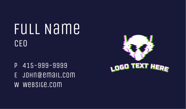 Alien Robot Gaming Business Card Design Image Preview