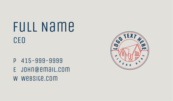 Minimalist Vintage Roofing Business Card Design Image Preview