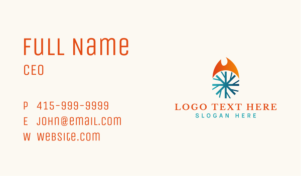 Fire & Snow Temperature Business Card Design Image Preview
